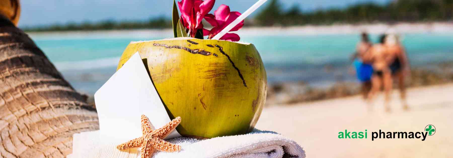 Beach vacation coconut cocktail 